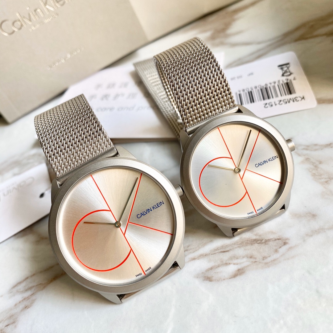 CK-Lovers-8 CK/凯文克莱 (Minimal 简约系列)-情侣对表极简时尚！米兰精钢网带,精简利落,美