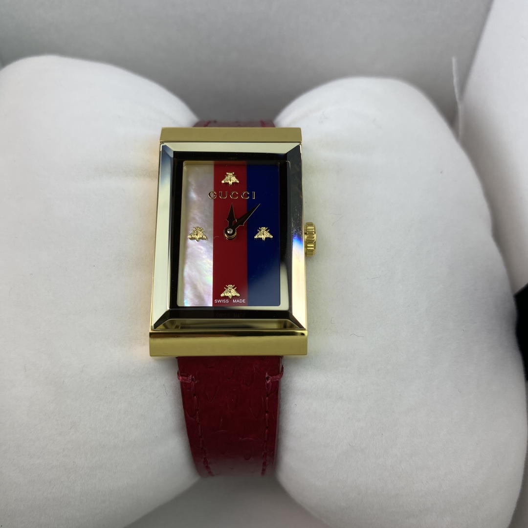 GC60 GUCCI古驰正品手表欧美潮牌石英时尚复古条纹潮流女表 ！古驰方型的款式不算多，这是其中最