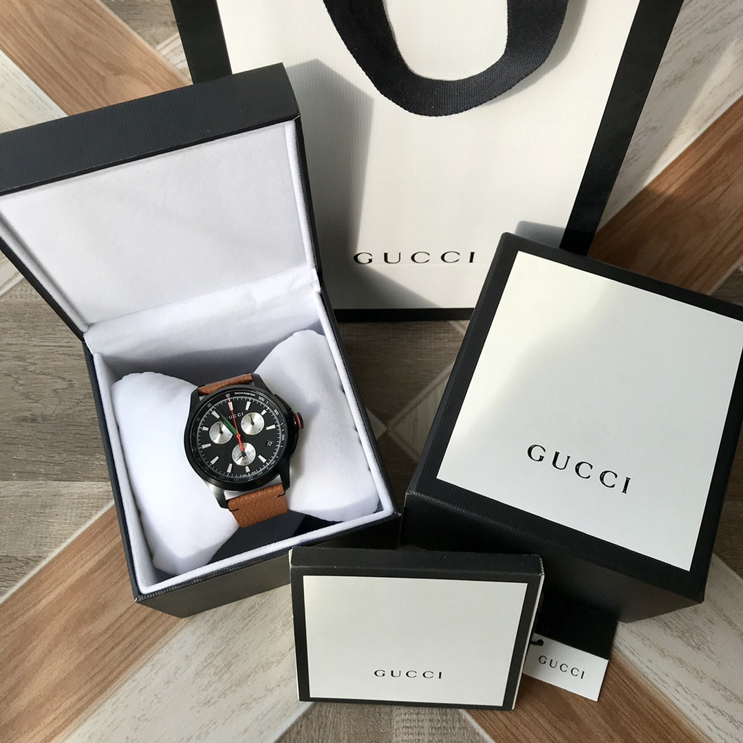 GC48 original Gucci,古驰，小蜜蜂精钢男表，大部件原装厂出。原装瑞士机芯，多功能计