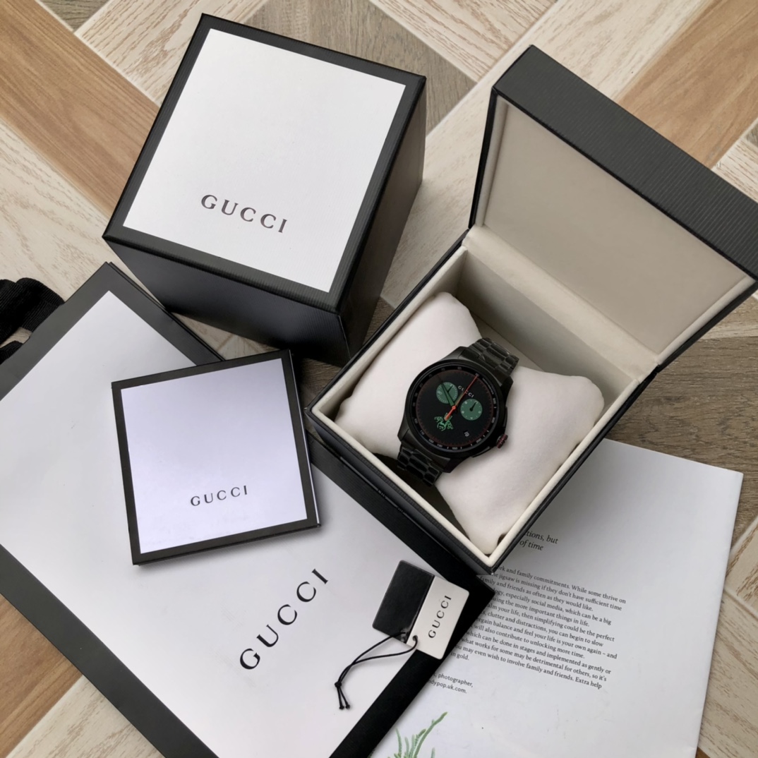 GC50 original Gucci,古驰，小蜜蜂精钢男表，大部件原装厂出。原装瑞士机芯，多功能计